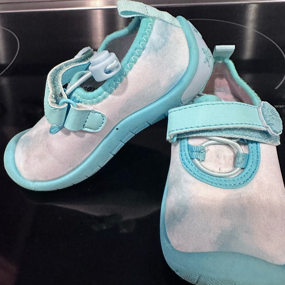 Ariel Princess SHOES Girls 7/8 Toddler Quick Dry Water Pool Beach Shoes Mermaid - Picture 2 of 11